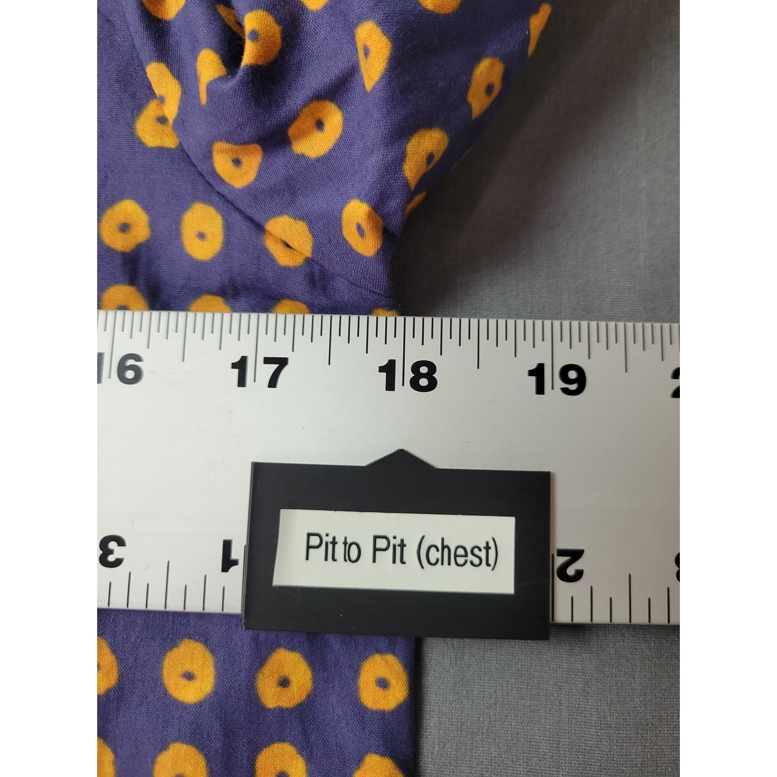 Saaksha & Kinni Indigo Gold Polka Dot Mandarin Collar Button Down Shirt Blouse S — image 6 of 8